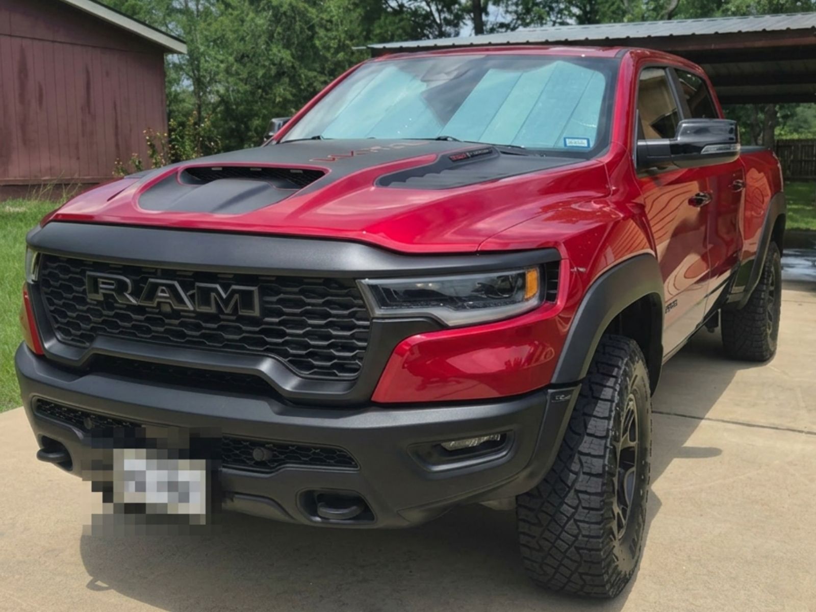 Red Ram truck after mobile detailing service by Bluebonnet Detailing